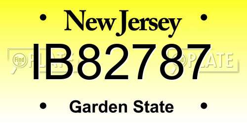 IB82787 New Jersey License Plate