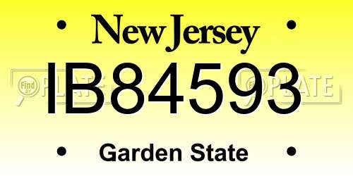 IB84593 New Jersey License Plate