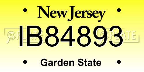 IB84893 New Jersey License Plate