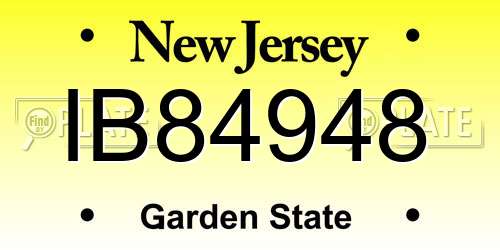 IB84948 New Jersey License Plate