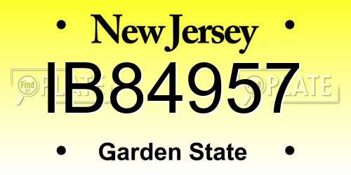 IB84957 New Jersey License Plate