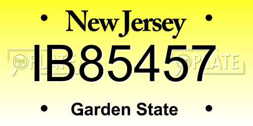 IB85457 New Jersey License Plate