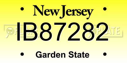 IB87282 New Jersey License Plate