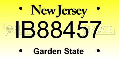 IB88457 New Jersey License Plate
