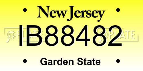 IB88482 New Jersey License Plate