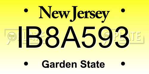 IB8A593 New Jersey License Plate