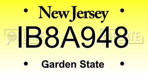 IB8A948 New Jersey License Plate