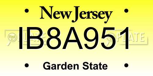 IB8A951 New Jersey License Plate