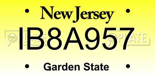 IB8A957 New Jersey License Plate