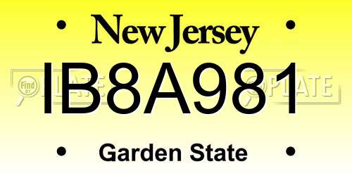 IB8A981 New Jersey License Plate