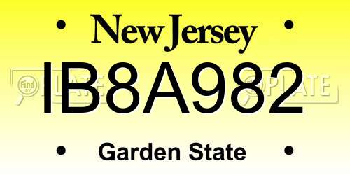 IB8A982 New Jersey License Plate