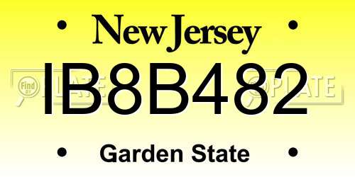 IB8B482 New Jersey License Plate