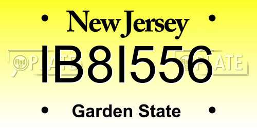 IB8I556 New Jersey License Plate