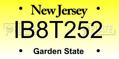 IB8T252 New Jersey License Plate