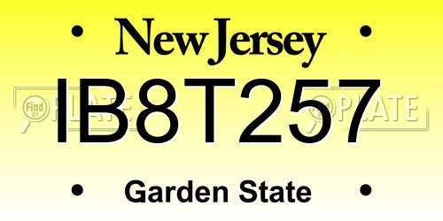 IB8T257 New Jersey License Plate