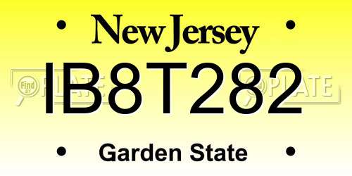 IB8T282 New Jersey License Plate