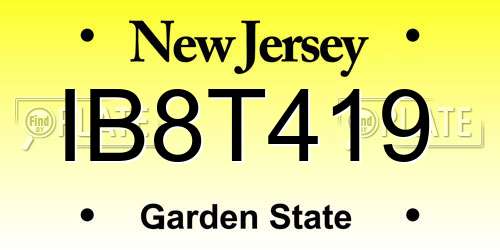 IB8T419 New Jersey License Plate