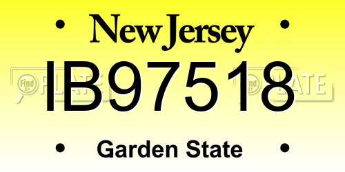 IB97518 New Jersey License Plate