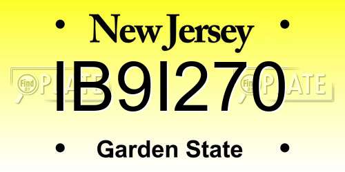 IB9I270 New Jersey License Plate