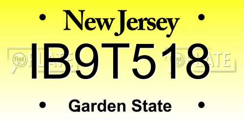 IB9T518 New Jersey License Plate