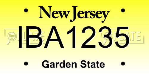 IBA1235 New Jersey License Plate