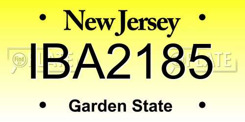 IBA2185 New Jersey License Plate
