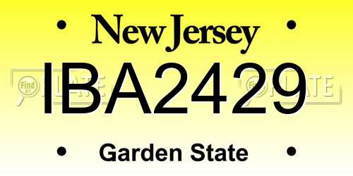 IBA2429 New Jersey License Plate