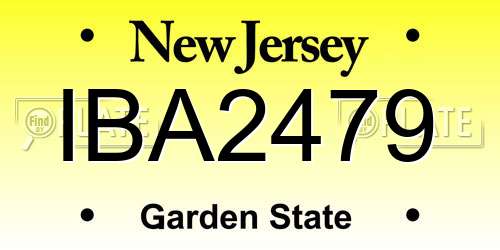IBA2479 New Jersey License Plate