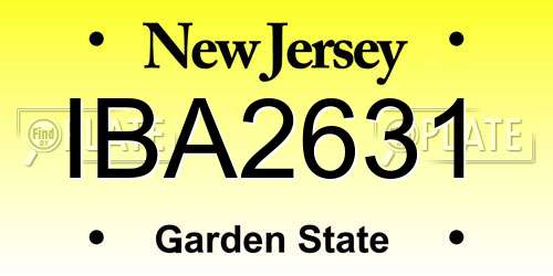 IBA2631 New Jersey License Plate