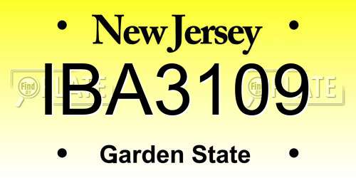 IBA3109 New Jersey License Plate
