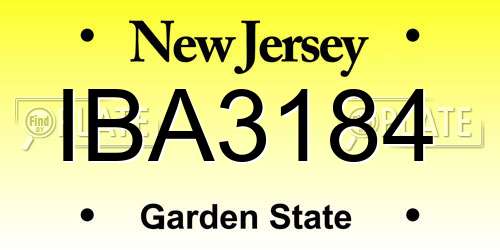 IBA3184 New Jersey License Plate