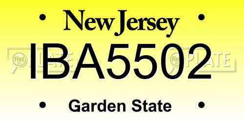 IBA5502 New Jersey License Plate