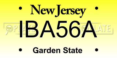 IBA56A New Jersey License Plate