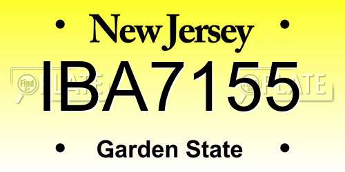 IBA7155 New Jersey License Plate