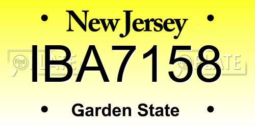 IBA7158 New Jersey License Plate