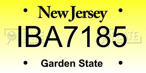 IBA7185 New Jersey License Plate