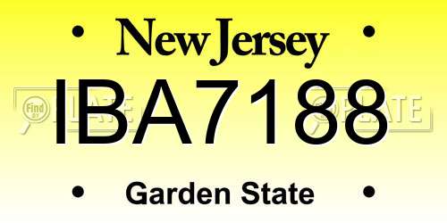 IBA7188 New Jersey License Plate