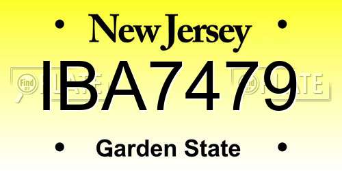 IBA7479 New Jersey License Plate