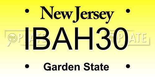 IBAH30 New Jersey License Plate