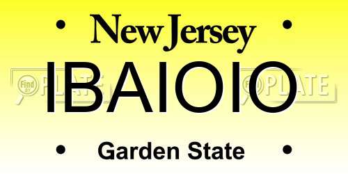 IBAIOIO New Jersey License Plate