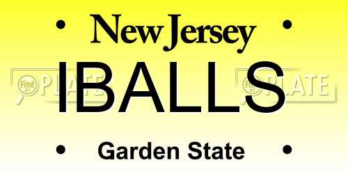 IBALLS New Jersey License Plate