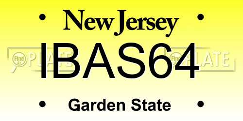 IBAS64 New Jersey License Plate