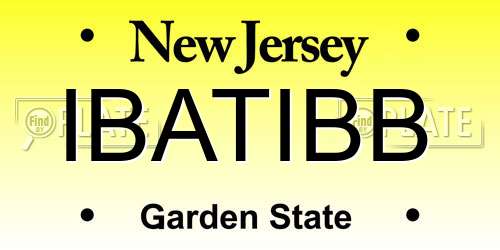 IBATIBB New Jersey License Plate
