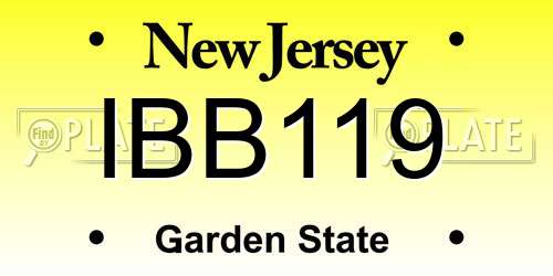 IBB119 New Jersey License Plate