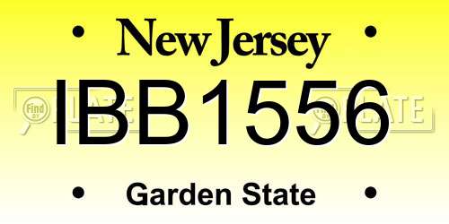IBB1556 New Jersey License Plate