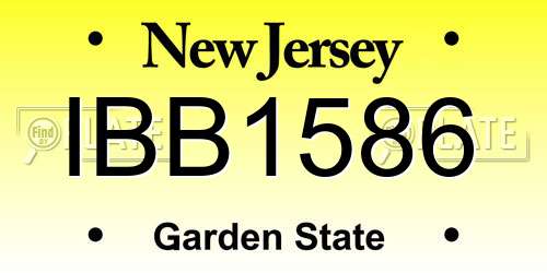 IBB1586 New Jersey License Plate