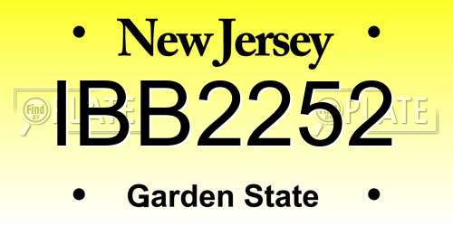 IBB2252 New Jersey License Plate