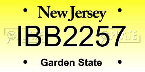 IBB2257 New Jersey License Plate