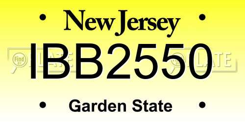 IBB2550 New Jersey License Plate