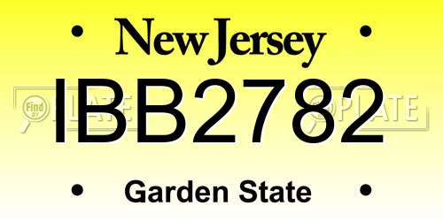 IBB2782 New Jersey License Plate